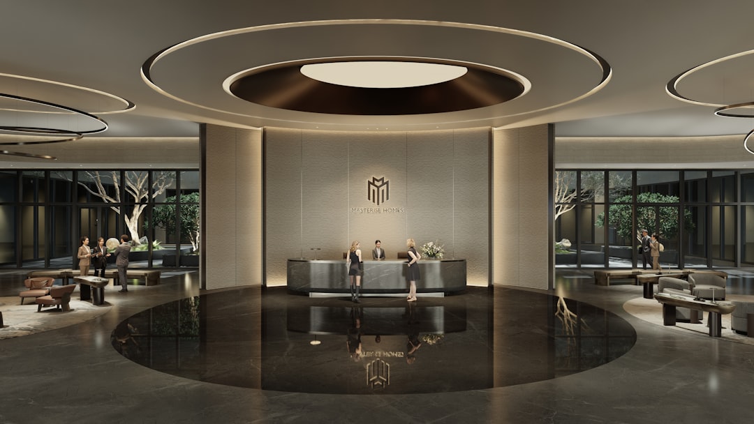 Resort hotel reception lobby