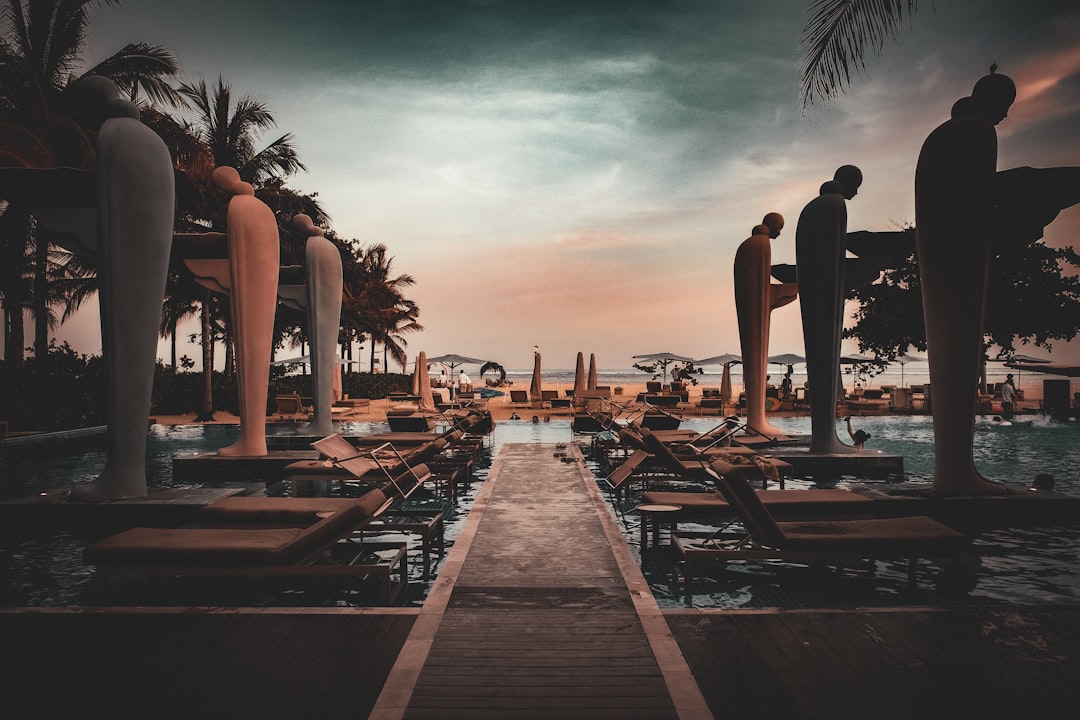 beachfront resort sunset