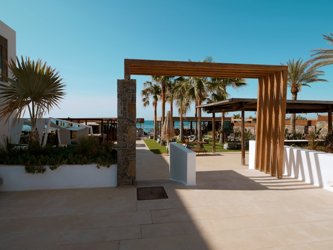 tropical beach resort entrance