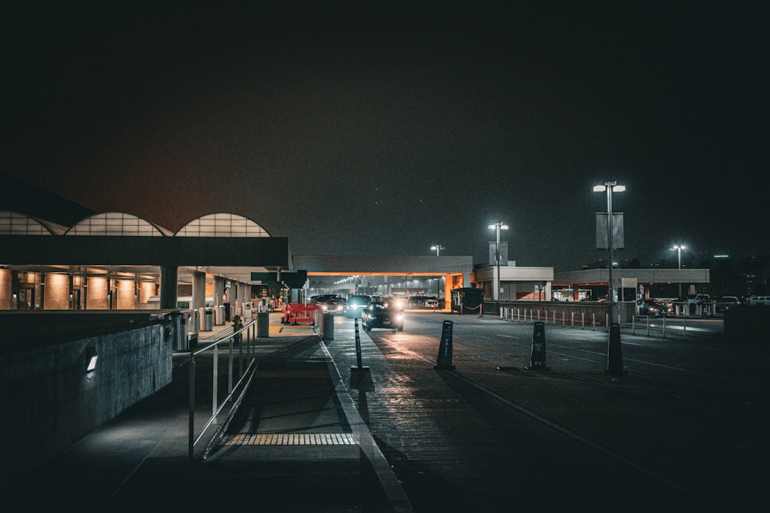 airport night terminal exterior