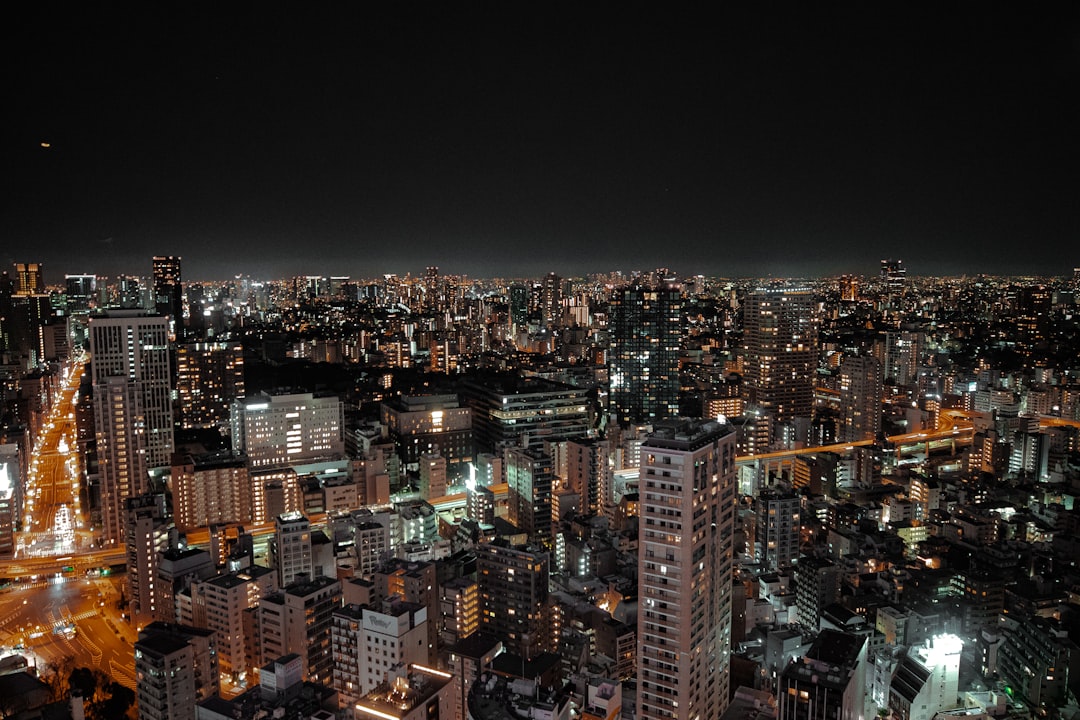 city skyline night lights