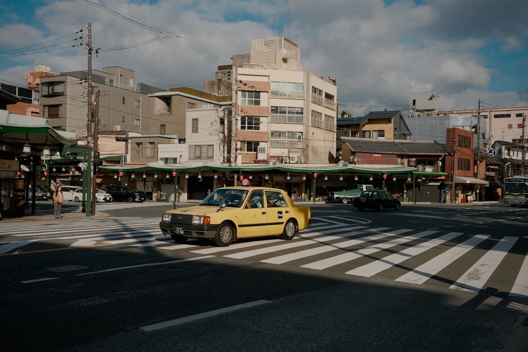 yellow taxi traffic street