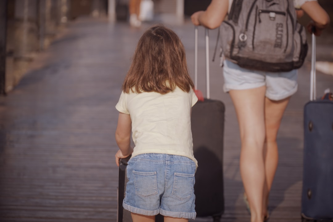 family traveling with children luggage